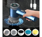 Cepillo de limpieza profesional para baño, automático, de mano, eléctrico, recargable, para cocina, lavavajillas, olla, cepillo para zapatos y botellas blanco