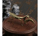Adorno de mantis de latón de imitación, figuras de insectos antiguos, decoraciones de escritorio en miniatura, artesanías, mascotas de té, objetos de colección de Feng Shui.