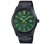 Casio Reloj analógico estándar de cuarzo con esfera verde y baño de iones de acero inoxidable MTP-VD03B-3A para hombre verde