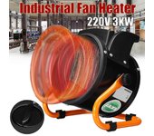 Calentador eléctrico industrial con termostato de 3KW y 220V, ventilador de aire caliente, calentador de aire de vapor, calentador eléctrico para oficina y hogar