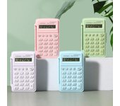 Mini calculadora científica de alto valor para estudiantes con computadora de color caramelo, calculadora portátil pequeña con tapa abatible blanco