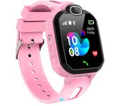 Reloj inteligente para niños con cámara de pantalla táctil HD, reloj de posicionamiento, juegos de matemáticas, IP67, reloj resistente al agua con llamada telefónica SOS, regalo para niños y niñas de 3 a 12 años color rosa