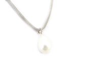 Les Trésors De Lily [K3242] - Collar 'Perla' plata marfil blanco
