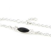 Les Trésors De Lily [I8913] - Bracelet Argent 'Déesse Noir de Jais' noir argenté (rhodié) - 6 mm