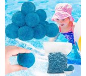 Bolas de filtro para piscinas, bolas de fibra ecológicas para filtrado de piscinas, reutilizables, de alta filtración B