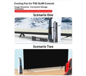 Ventilador enfriador apto para consola de juegos PS5 Slim Digital & Discs Edition Sistema de enfriamiento con luz LED Puerto USB 3.0 Ventilador de enfriamiento