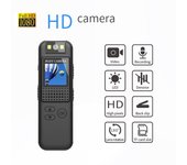 Cámara deportiva HD de 1080P, Mini clip trasero, bolígrafo para grabación de reuniones, cámara DV portátil para exteriores, grabadora de vídeo y sonido magnética negro