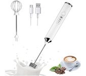 Batidor de leche eléctrico de mano, batidor de huevos, licuadora de café recargable por USB, batidora de leche para el hogar, batidora de alimentos A negro