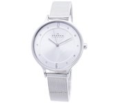Skagen Anita Silver Dial Swarovski Crystal Mesh Bracelet SKW2149 Reloj de mujer plata