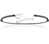 Les Trésors De Lily [I8066] - Bracelet Argent 'Love' noir argenté - 25x10 mm negro