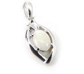Les Trésors De Lily [G0796] - Pendentif Argent artisanal 'Déesse Opale' blanc argenté (rhodié) - 15x9 mm blanco