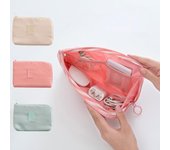 Bolsa de almacenamiento de cables de datos portátil, estuche organizador de cables para auriculares de viaje, bolsa para auriculares con Cable de datos multifunción azul