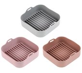Olla de Silicona Multifuncional para Freidora de Aire Herramientas para Horno Freidoras de Aire Cesta para Pan Pollo Frito Pizza Bandeja para Hornear Accesorios de Cocina