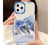 Funda transparente con diseño de nubes y puesta de sol y montaña nevada para iPhone 13 Pro, fundas blandas para iPhone 11, 14, 12 Pro Max, X, Xr, Xs, 7, 8 Plus, Se 2020 y 2022 For iPhone 7