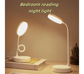 Lámpara de escritorio portátil mini LED regulable con enchufe USB, lámpara de noche para dormitorio alimentada por batería, lámpara de lectura para escritorio, protección para los ojos, luz cálida