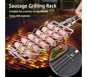 Cesta para asar, malla metálica para barbacoa, parrilla para salchichas, red para Picnic, Camping, barbacoa, red para el hogar, cocina, accesorios para asar