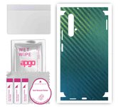 apgo Protective Skin Sticker for the back+sides compatible with Huawei nova 5T, Full Wrap Film, Foil, Vinyl - Pattern Carbon Chameleon CAKA1