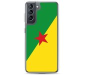 Coque Téléphone - Samsung - Galaxy S21 Plus - Drapeau Guyane - Souple - Multicolore