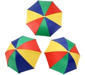 3 sombreros con sombrilla arcoíris y protección solar para adultos y niños, para senderismo, acampada y playa.