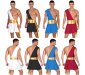 Disfraz de gladiador romano para hombre, dios griego antiguo, armadura de Cosplay de Halloween, juego de rol de soldado, trajes de Cosplay de guerrero caballero Medieval S blanco