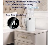 Humidificador de aire para dormitorio, difusor de aroma ultrasónico, generador de niebla fría, nebulizador, pulverizador con doble boquilla, humidificador de gran capacidad de 1,8 l. blanco