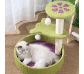 Árbol para gatos Torre para gatos de interior Árbol para gatos de varios niveles con postes rascadores Cesta de felpa y percha para descansar Árbol de actividades para gatos azul