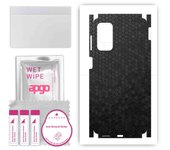 apgo Protective Skin Sticker for the back+sides compatible with Samsung Galaxy M52, Full Wrap Film, Foil, Vinyl - Pattern Black Honeycomb