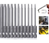 Juego de puntas de seguridad Torx de 11 piezas, juego de destornilladores de seguridad magnéticos de acero S2, destornillador de estrella de 50/100mm para T6-T40 de aspiradora Shark