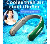 Ventilador portátil sin aspas, recargable por USB, de 4000 mAh, con banda para el cuello, silencioso, para colgar en el cuello, 2024 blanco
