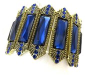 Les Trésors De Lily [M0680] - Pulsera de diseño 'Scarlett' oro envejecido azul azul