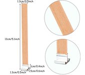 Mechas para velas de madera, 10 Uds., núcleos de velas, mecha de madera Natural con soporte de hierro, madera