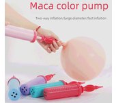 Bomba de aire portátil bidireccional para globos color macarrón