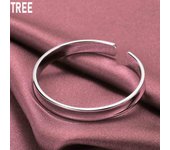 Pulsera ajustable lisa de 8 mm de plata esterlina 925, joyería de moda para bodas 67MM