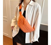 Bolso de lona con cremallera para el pecho, riñonera de gran capacidad, elegante bolso cruzado de lona, ​​deportes blanco