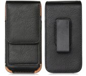 Funda universal con clip para cinturón para teléfono Samsung S21 Ultra S20 FE Plus A71 A51 A31 A41 A22 A72 A52 A03S Riñonera con rotación Funda de cuero magnética A31 negro