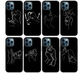 Funda negra con diseño de rosas sexys para iPhone 14, 13, 12, mini, 11 Pro Max, 7, 8, XR, X, XS, 7, 8 Plus, SE 2020, 2022 iPhone 14