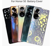 Nuevo Cristal Para Honor 50 NTH-AN00, NTH-NX9 Tapa Trasera de Batería Repuestos Tapa Trasera Puerta Carcasa + Lente de Cámara negro