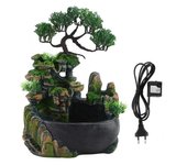 Fuente de escritorio en cascada en miniatura para meditación Zen, iluminación Led que cambia de Color para el hogar EU plug