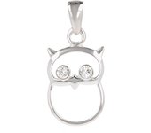 Les Trésors De Lily [Q2953] - Pendentif Argent 'Chouette' blanc argenté - 15x10 mm blanco
