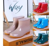 Zapatos de trabajo de cocina antideslizantes e impermeables para mujer: botas de lluvia de corte bajo 39 verde oscuro