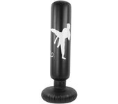 Bolsa de boxeo inflable para adultos de 1,6 m, con columna de boxeo vertical para niños, color negro
