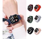 Reloj de pulsera de cuarzo Ginebra con esfera redonda y correa de silicona ajustable para mujer color rosa