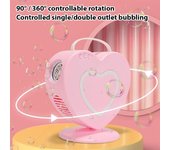 Máquina eléctrica de burbujas para fiesta de bodas al aire libre, batería recargable interactiva en forma de corazón blanco