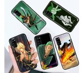 Funda negra para Xiaomi Poco X6 X4 M5 M6 F5 F6 C65 C55 C50 C51 C40 Pro Redmi 14C A3X 13C 12C 11T 10A 9C Note 7 6 8A Plus W-71 One Piece Zoro Sanji Xiaomi Poco F3 GT aero