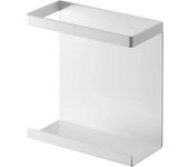 Yamazaki Jitsugyo 5144 Soporte magnético para envoltorios, delgado, blanco, torre, almacenamiento flotante, fácil instalación, aprox.. Ancho 13,5 x profundidad 6 x alto 14 cm blanco