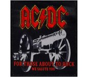 AC/DC Parche de cañón tejido con logotipo One Size rojo/negro