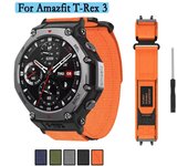 Correa de nailon para Huami Amazfit T-Rex 3, correa de reloj de alta calidad, pulsera ajustable para Amazfit T-Rex 3, pulsera transpirable For Amazfit T-Rex 3 negro