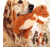 Perros y gatos, juguetes de dinosaurios de peluche para mascotas, juguetes interactivos para masticar perros, relleno de felpa, suministros para mascotas para perros pequeños y medianos, resistente a mordeduras verde