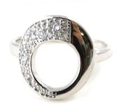 Bague Argent 'Sissi' blanc argenté (rhodié) - 15 mm 54