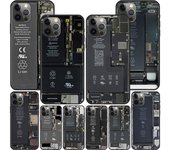 Funda de placa de circuito de placa base para Iphone 14 11 13 Pro Max 12 Mini Xr 7 8 Plus Se 2020 Xs 6 6s + Coque negro suave iPhone 11 Pro Max